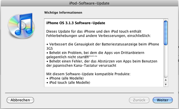 iPhone Update auf Version 3.1.3 erschienen