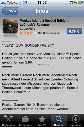 Monkey Island 2 Special Edition für das iPhone zum SUPER Preis