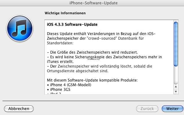 iOS 4.3.3 veröffentlicht – Das Consolidated Update