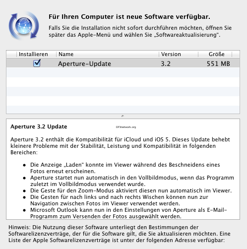 Aperture erhält iCloud und iOS 5 Update